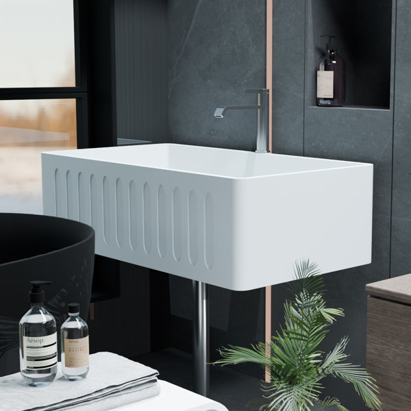 HOME ART Ha1166mw Solid Surface Farmhouse / Apron Stone Sink Basin